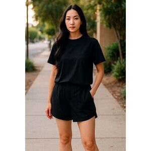 Land’s End Women’s Black Running Short Size L 14-16